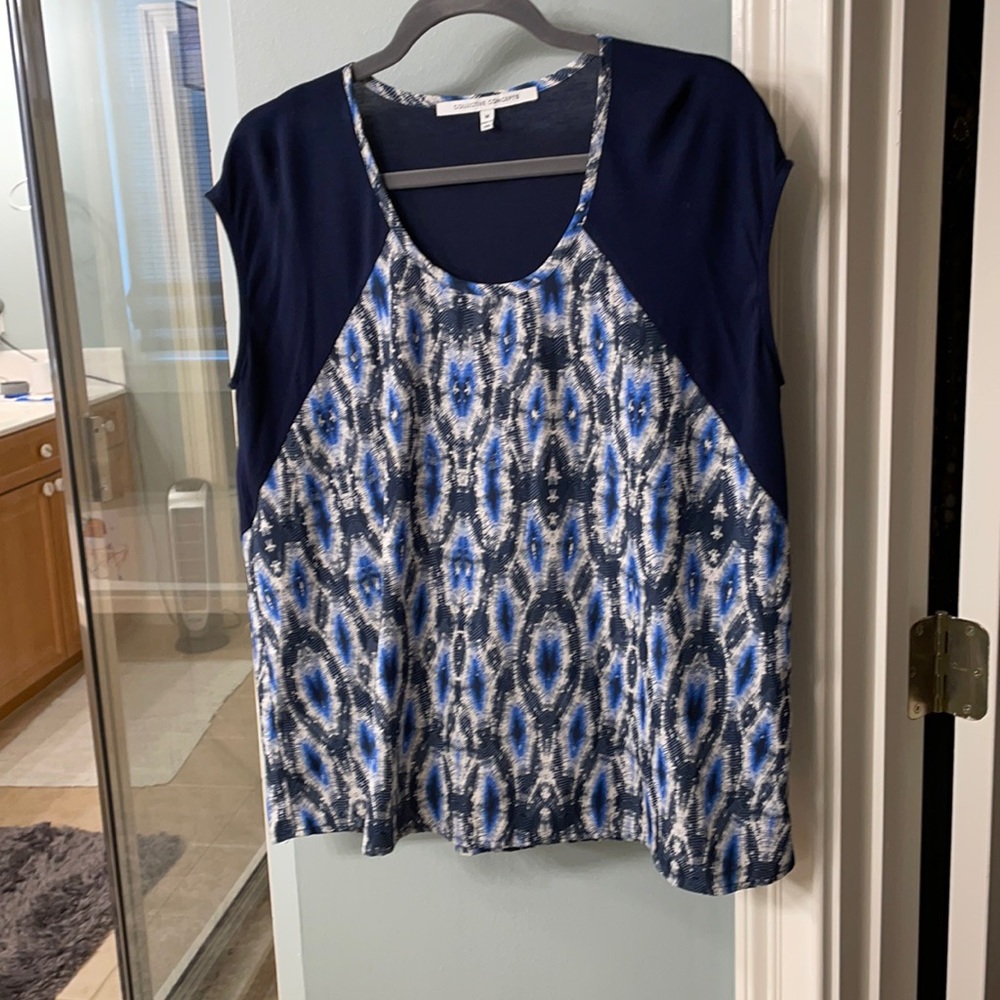 Navy print shirt